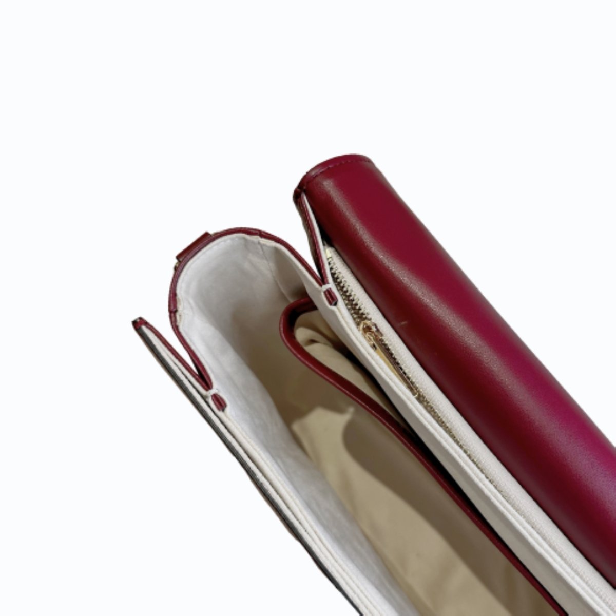 Sac vegan Brigitte Oxymore Bordeaux – intérieur avec compartiments pratiques