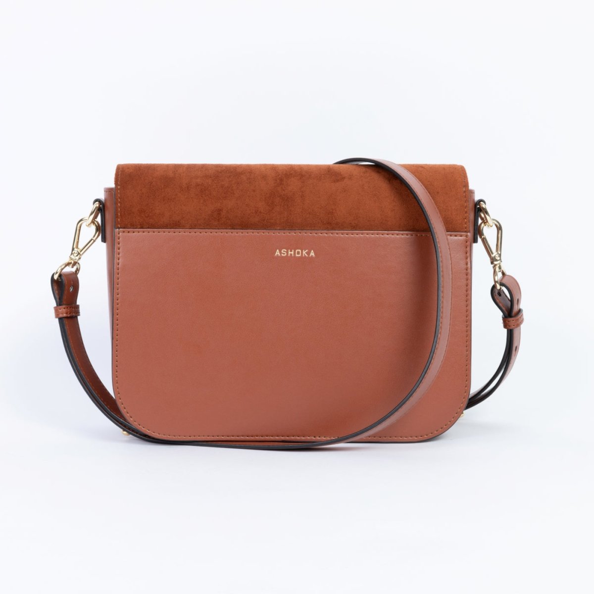 Sac vegan femme Brigitte Oxymore Camel – vue arrière avec poche extérieure