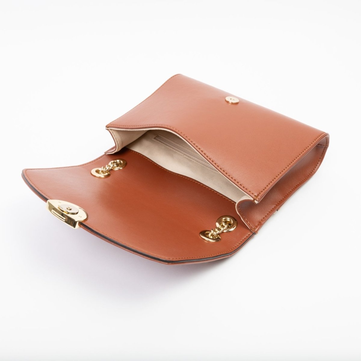 Sac vegan Mini Paname Camel – intérieur recyclé avec poche pratique