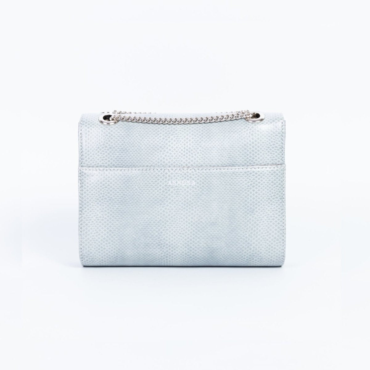 Mini Paname Lézard Bleu-Gris – sac vegan compact vue arrière, maroquinerie durable Ashoka Paris