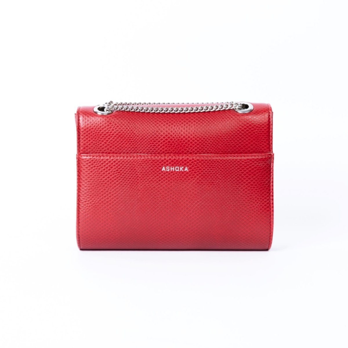 Sac vegan femme Mini Paname Lézard Rouge – vue arrière, design élégant et durable