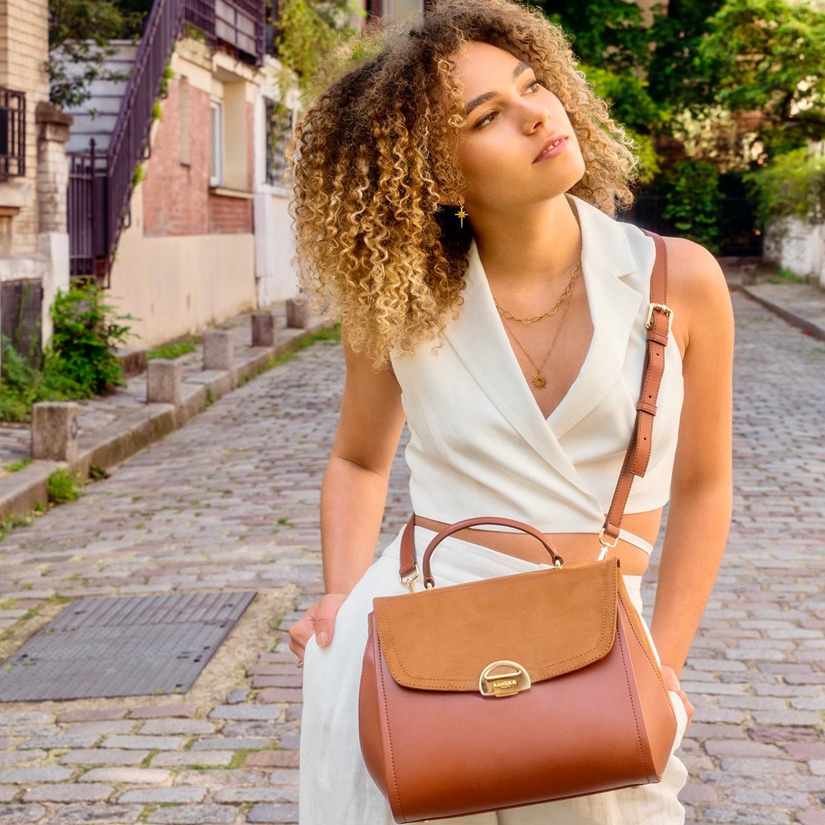 Sac à main vegan Paname oxymore Uppeal camel - éthique, écoresponsable, écologique, recyclé et sans cruauté