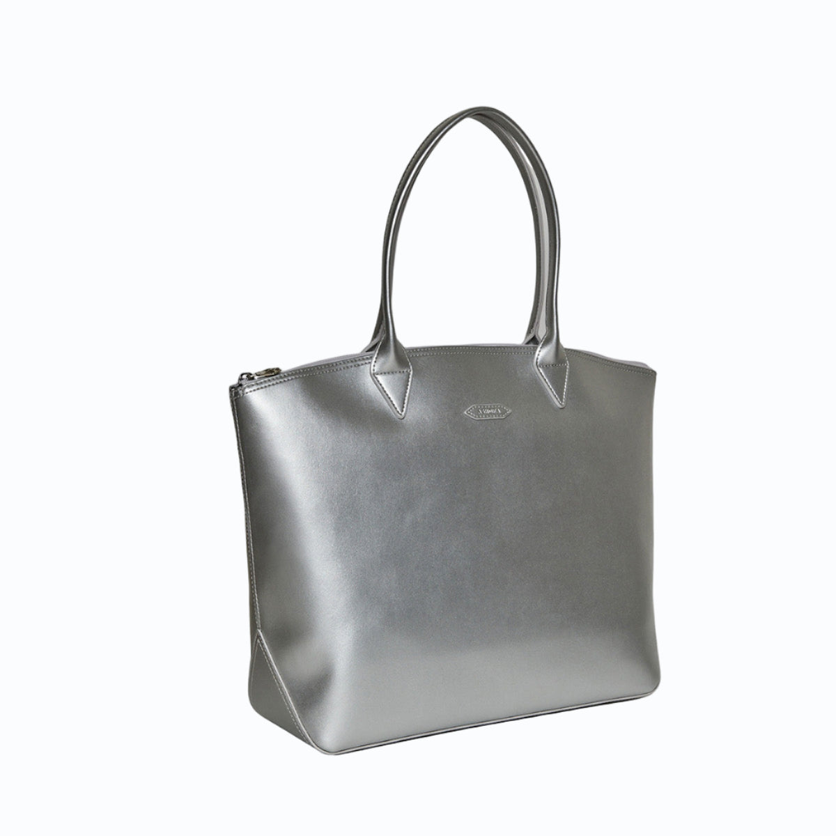 Sac cabas similicuir vegan pour femme Jolly Apple Skin argent, sans cuir, éthique, écoresponsable, écologique, recyclé et sans cruauté.