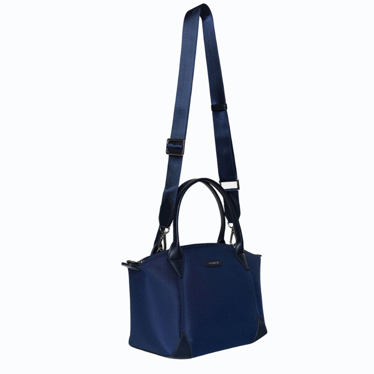 Sac à main vegan pour femme Pretty Apple Skin et Nylon recyclé bleu marine, sans cuir, éthique, écoresponsable, écologique, recyclé et sans cruauté