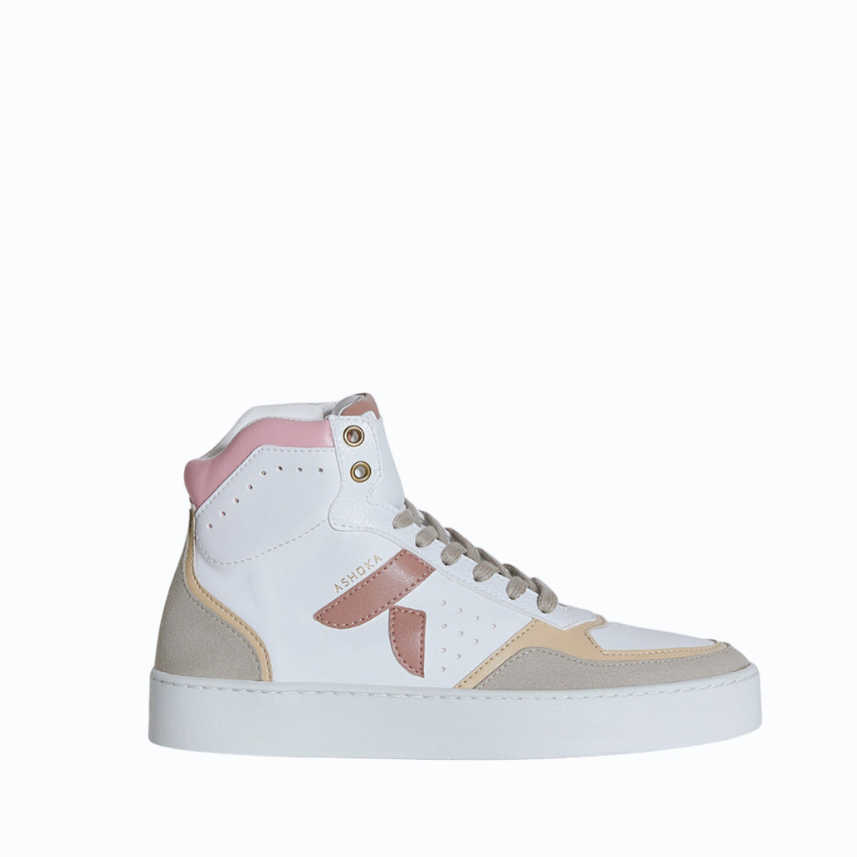 Sneaker vegan montante Matéo Trio de Rose – chaussure éthique biosourcée et recyclée