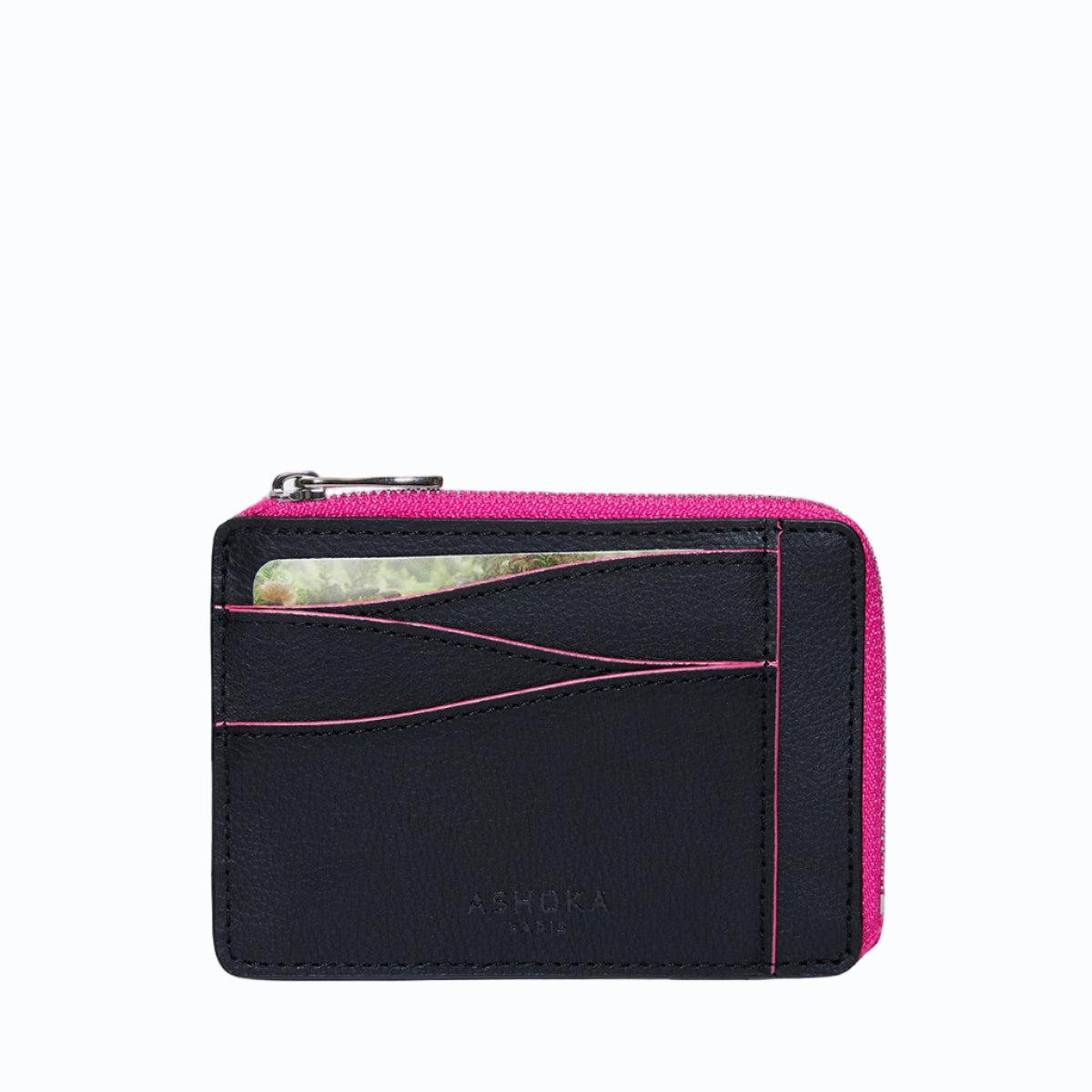 Grand porte-carte zippé Mylo™️ rose en mycélium, structure souterraine des champignons - éthique, écoresponsable, écologique, durable et sans cruauté