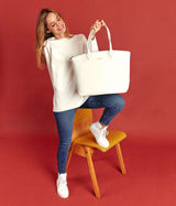 Sac cabas vegan pour femme Jolly Apple Skin blanc, sans cuir, éthique, écoresponsable, écologique, recyclé et sans cruauté