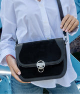 Bag Marilyn Apple Skin &amp; black recycled faux suede