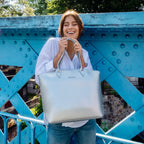 Sac cabas similicuir vegan pour femme Jolly Apple Skin argent, sans cuir, éthique, écoresponsable, écologique, recyclé et sans cruauté.