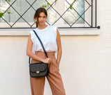 Sac à main Apple Skin Marilyn Amazone Lézard noir face avant, sans cuir, éthique, écoresponsable, écologique, recyclé et sans cruauté.