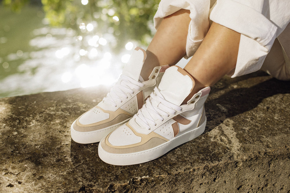 Chaussures vegan homme femme en cuir vegan cuir de cereale et apple skin mateo haute trio de rose