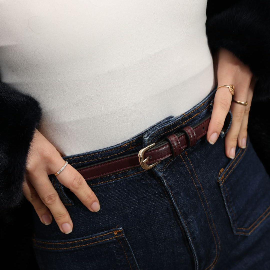 Ceinture Femme Eco-Nappa Bordeaux