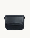 Sac Brigitte Couture Noir en Uppeal, à base de pomme vu de face