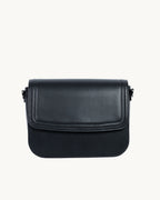 Sac Brigitte Couture Noir en Uppeal, à base de pomme vu de face