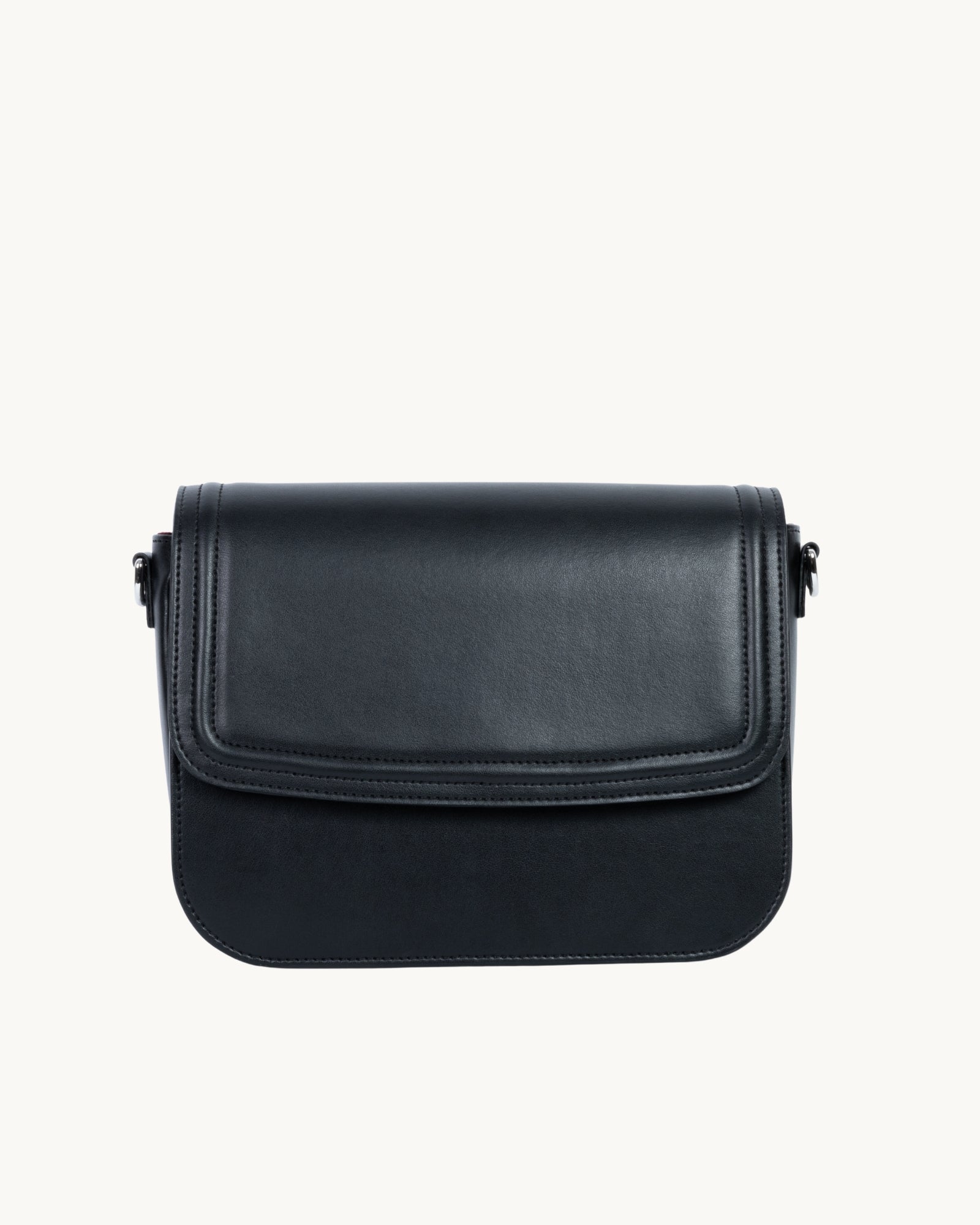 Sac Brigitte Couture Noir en Uppeal, à base de pomme vu de face