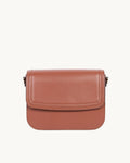Sac Brigitte Couture Camel en Uppeal, à base de pomme, vu de face