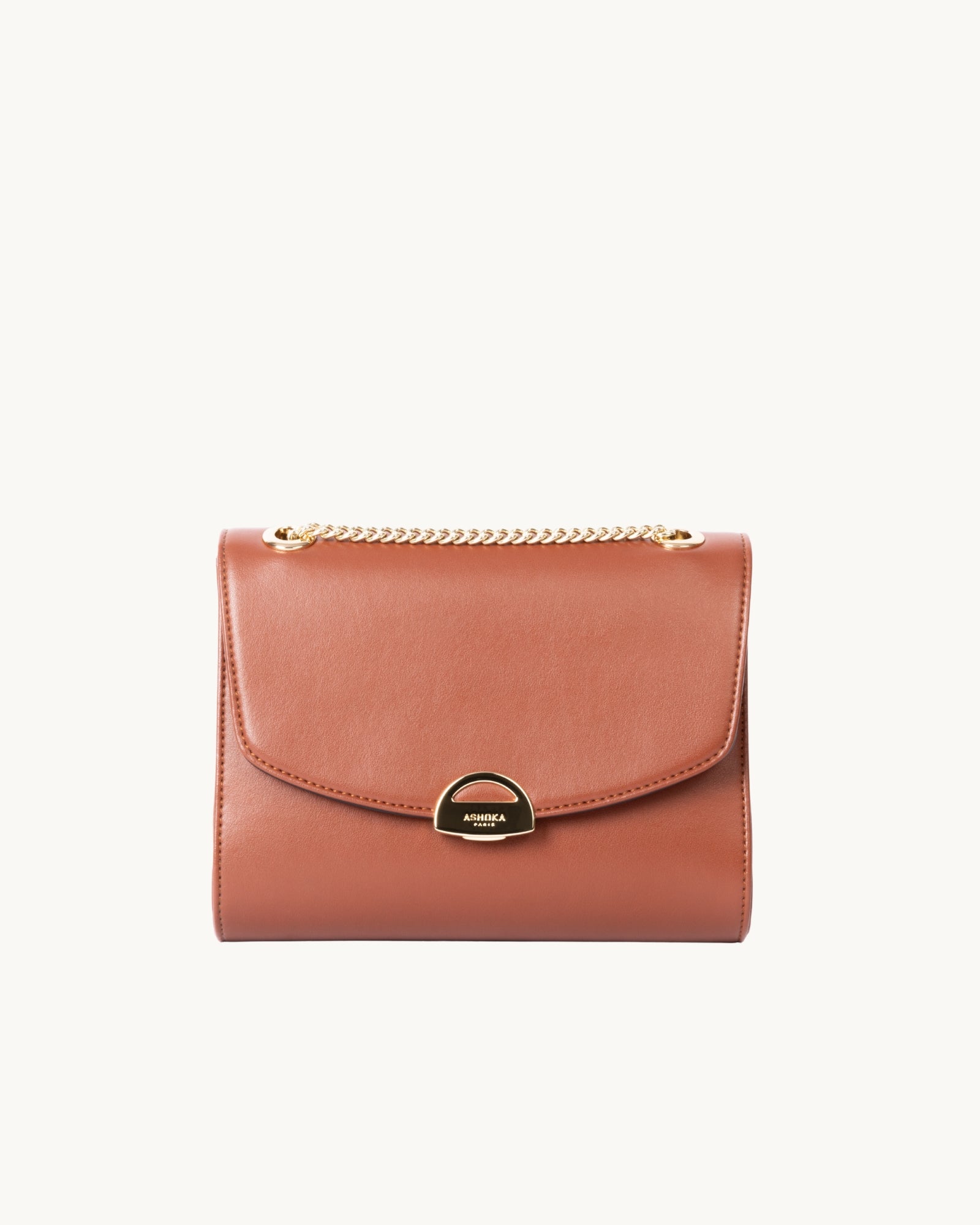 Sac Mini Paname Camel en Uppeal, à base pomme, vu de face