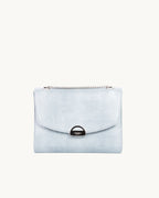Sac Mini Paname Lézard Bleu Gris en Uppeal, à base de pomme, vu de face