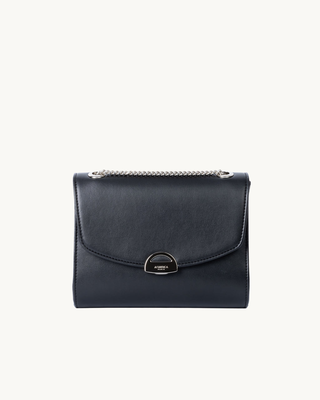 Sac Mini Paname Lézard Noir en Uppeal, à base de pomme, vu de face