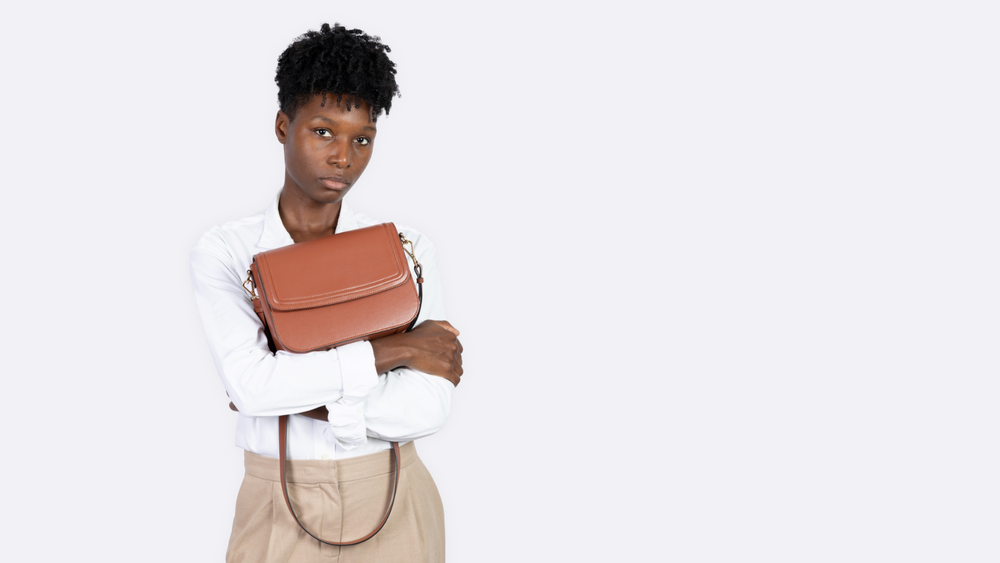 Sac vegan bandoulière Brigitte Couture Camel - Ashoka Paris