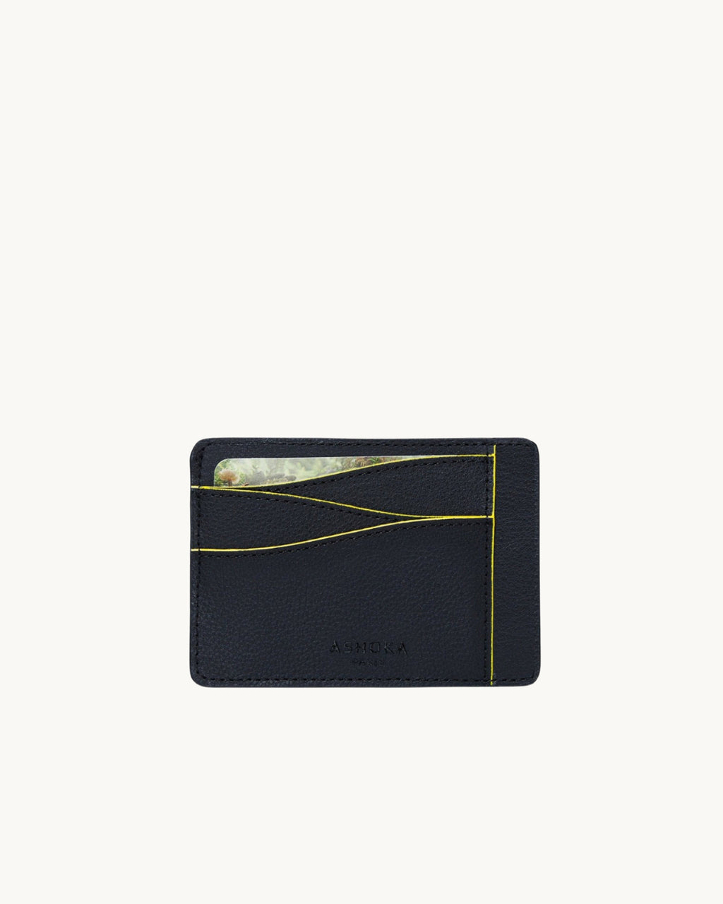 Grand Porte-Cartes Mylo Jaune en mycélium, à base de champignons, vu de face