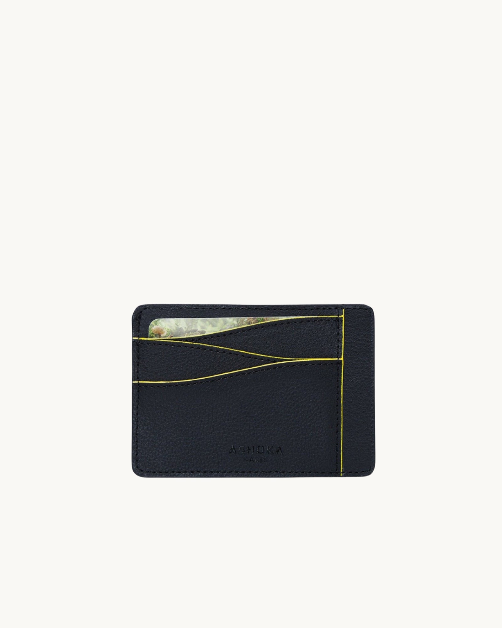 Grand Porte-Cartes Mylo Jaune en mycélium, à base de champignons, vu de face