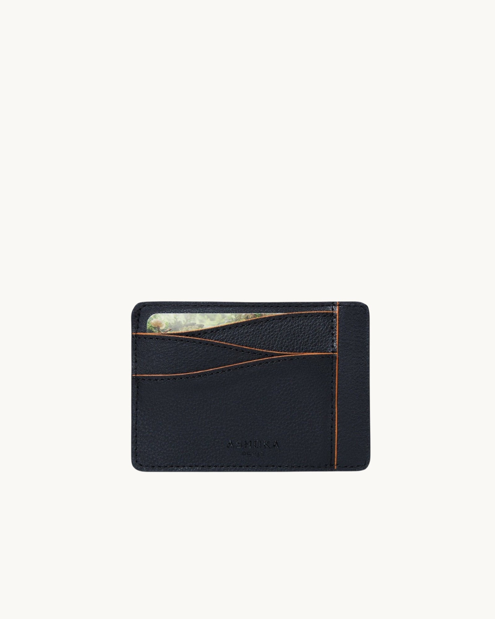 Grand Porte-Cartes Mylo Orange en mycélium, à base de champignons, vu de face