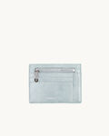 Porte-Cartes Zippé Bleu Gris en Uppeal, à base de pomme, vu de face