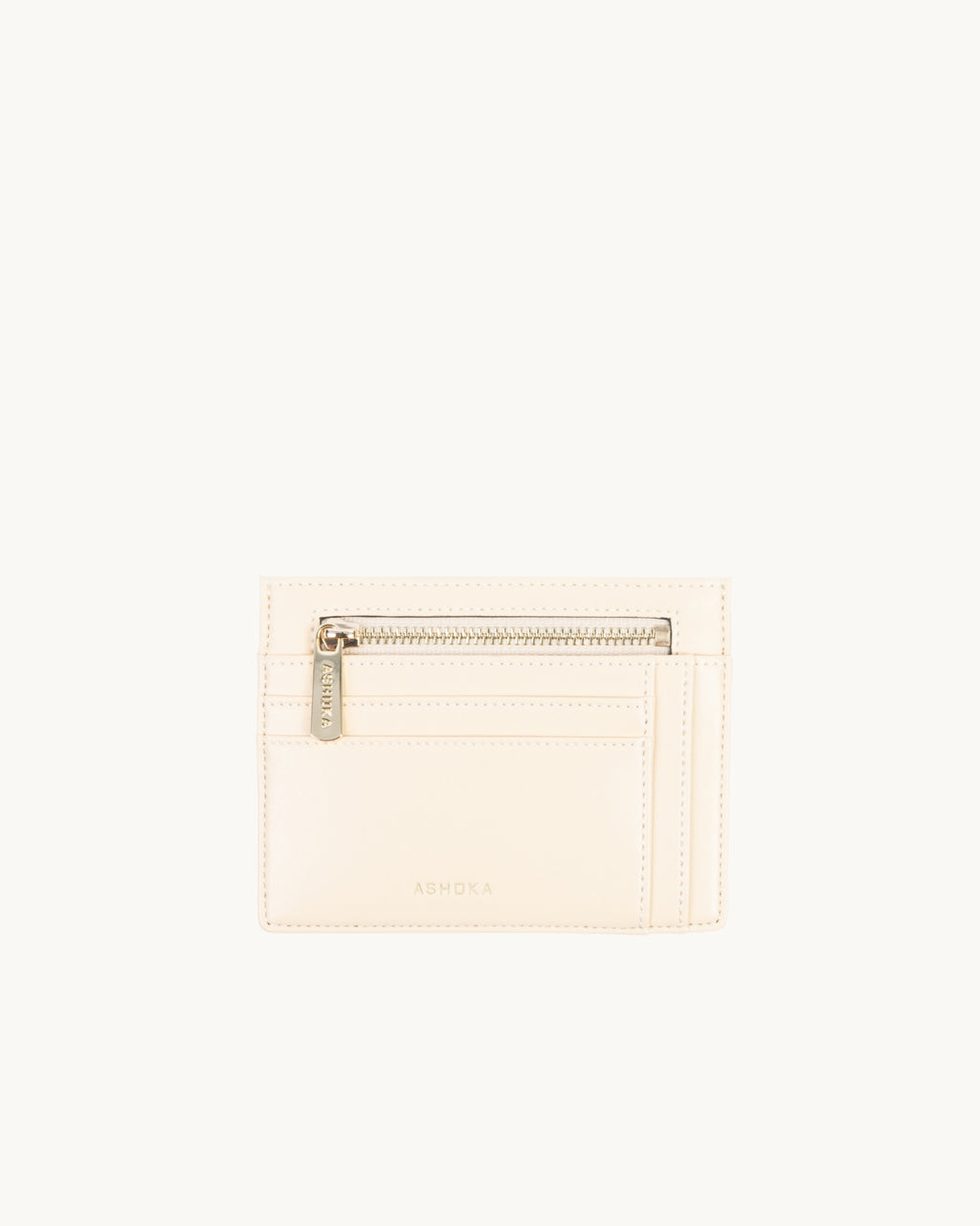 Porte-Cartes Zippé Sable, à base de bambou, vu de face