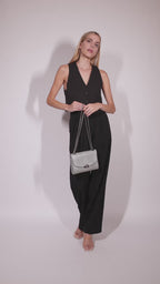 Mini Paname Lézard Bleu-Gris – sac vegan porté en bandoulière, élégance parisienne et style moderne