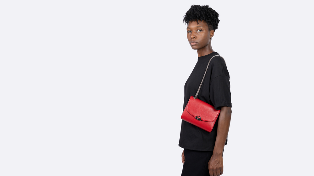 Sac vegan en lézard rouge Mini Paname, sac cruelty-free sans souffrance animale - Ashoka Paris