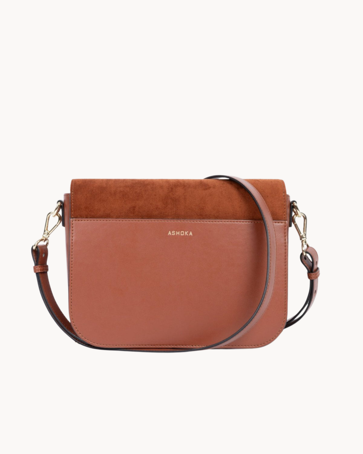 Sac vegan femme Brigitte Oxymore Camel – vue arrière avec poche extérieure