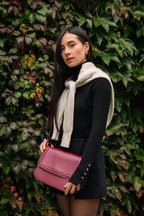 Sac Brigitte Bordeaux Ashoka Paris, sac à main vegan en cuir éthique et cruelty-free, design chic et élégant.