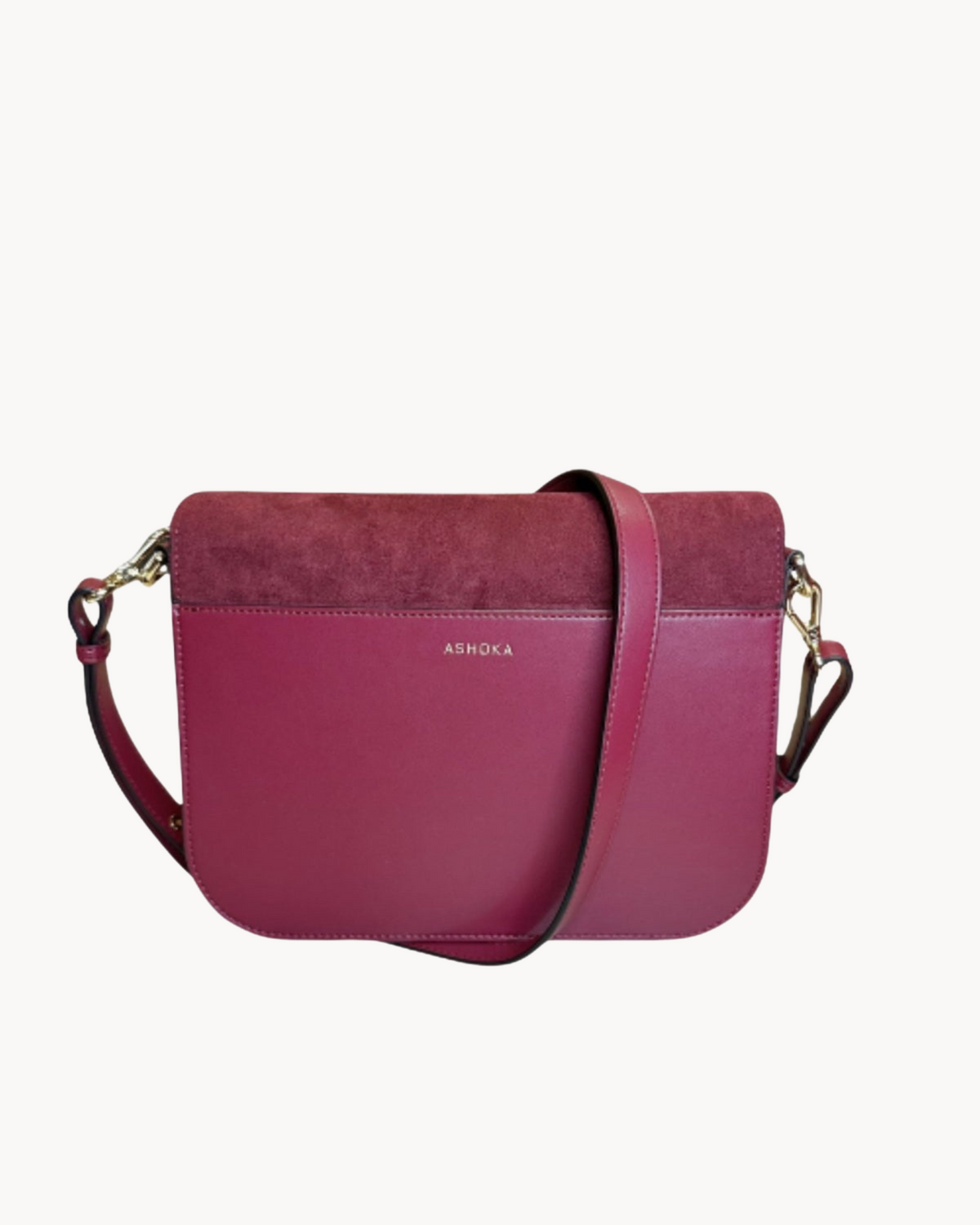 Sac à main vegan Brigitte Oxymore Bordeaux – vue arrière avec poche extérieure