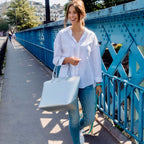 Sac cabas similicuir vegan pour femme Jolly Apple Skin argent, sans cuir, éthique, écoresponsable, écologique, recyclé et sans cruauté.