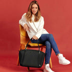 Sac vegan pour femme Apple Skin et Nylon recyclé noir Journey Kromatik, sans cuir, éthique, écoresponsable, écologique, recyclé et sans cruauté