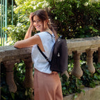 Sac à dos vegan pour femme Lively Apple Skin et nylon recyclé noir sans cuir, éthique, écoresponsable, écologique, recyclé et sans cruauté