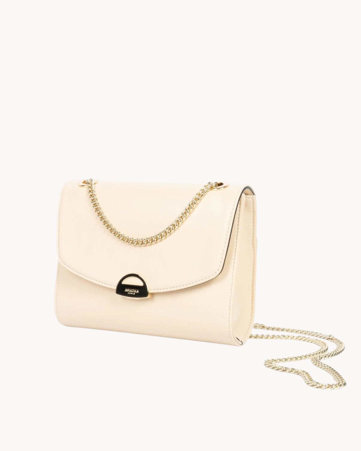 Sac à main Mini Paname Sable en matière à base de bambou avec chaîne en laiton doré