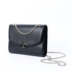 Mini Paname Noir – sac à main vegan avec chaîne en laiton finition nickel vernis