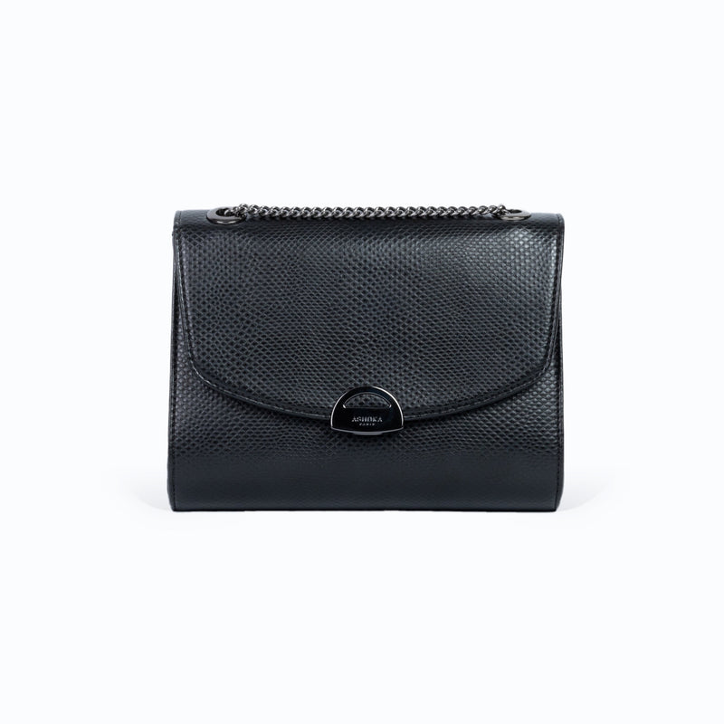 Mini Paname Lézard Noir – sac bandoulière vegan femme en Uppeal™, format compact et élégant Ashoka Paris