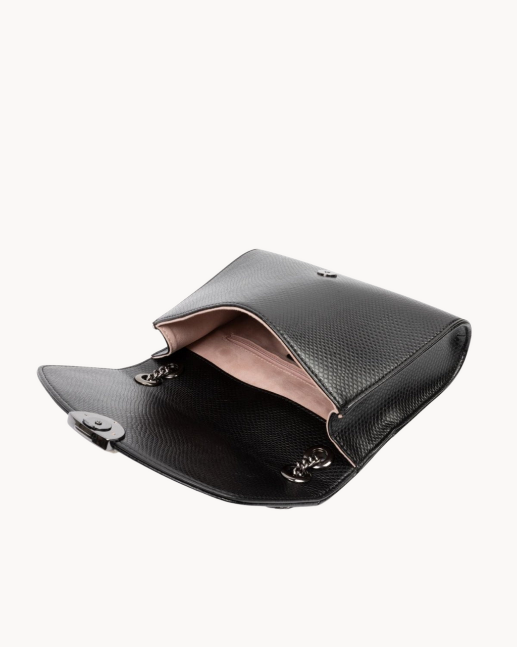 Sac à main Mini Paname Lézard Noir en Uppeal™, matière végétale à base de pommes