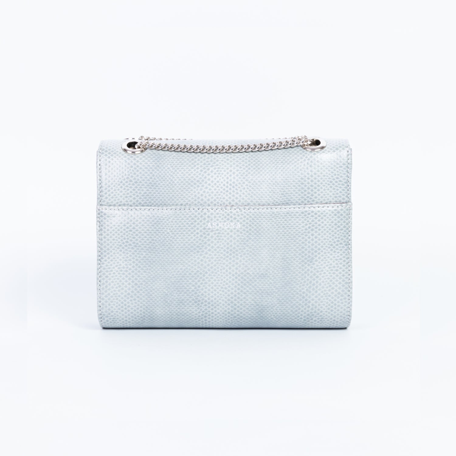 Mini Paname Lézard Bleu-Gris – sac vegan compact vue arrière, maroquinerie durable Ashoka Paris