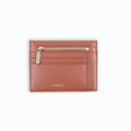 Petit porte cartes en cuir de pomme, couleur camel