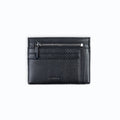 Porte-cartes vegan lézard noir avec fermeture zippée, design chic et minimaliste