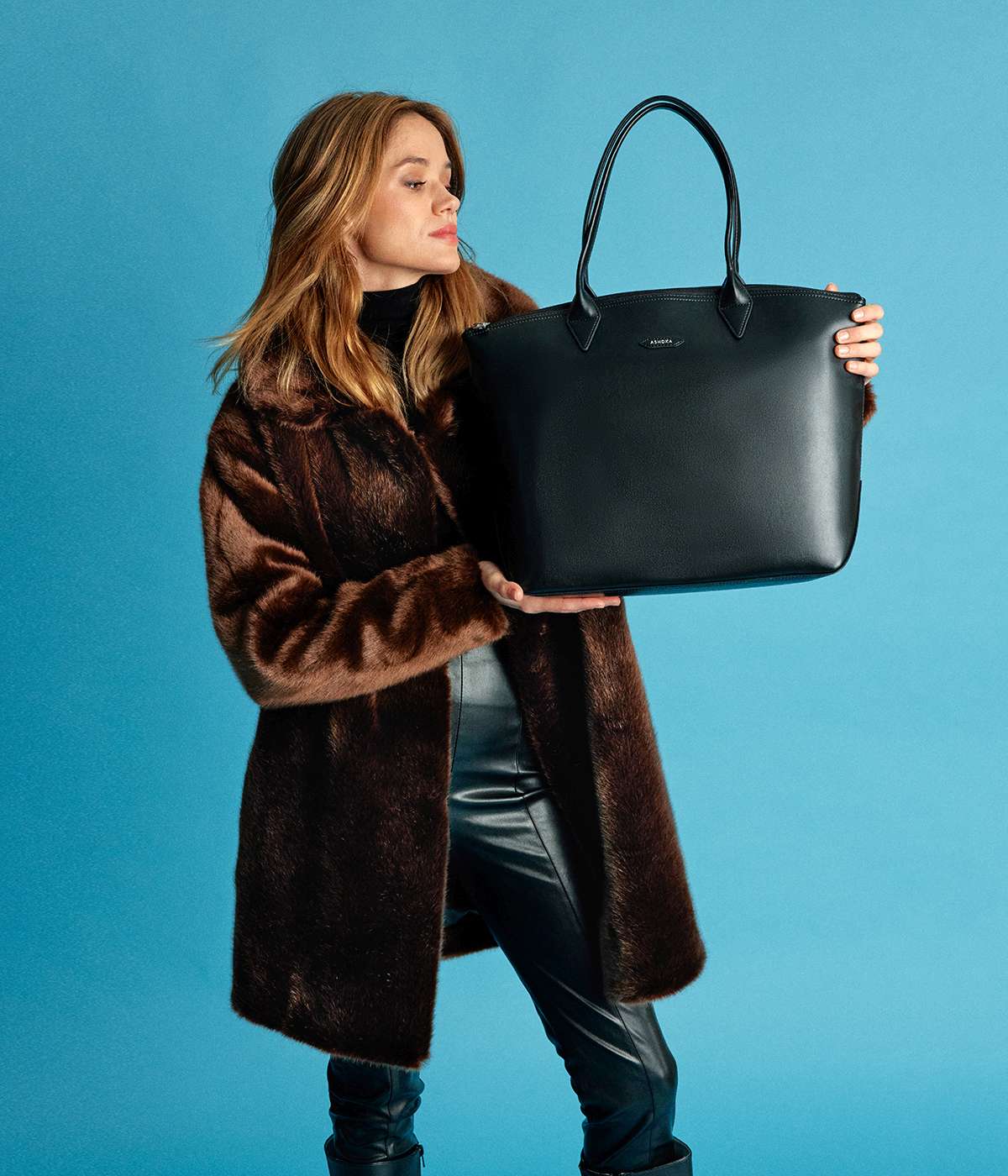 Manteau en fourrure vegan chocolat, Babylone - Made in France - Éthique et écoresponsable