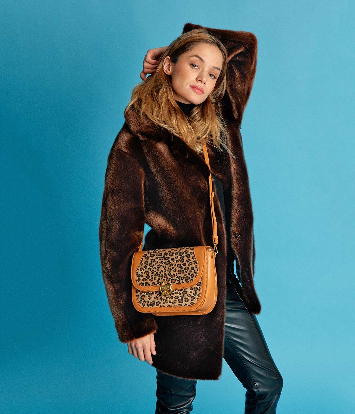 Manteau en fourrure vegan chocolat, Babylone - Made in France - Éthique et écoresponsable