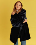 Manteau en fourrure vegan bleu nuit, Babylone - Made in France - Éthique et écoresponsable