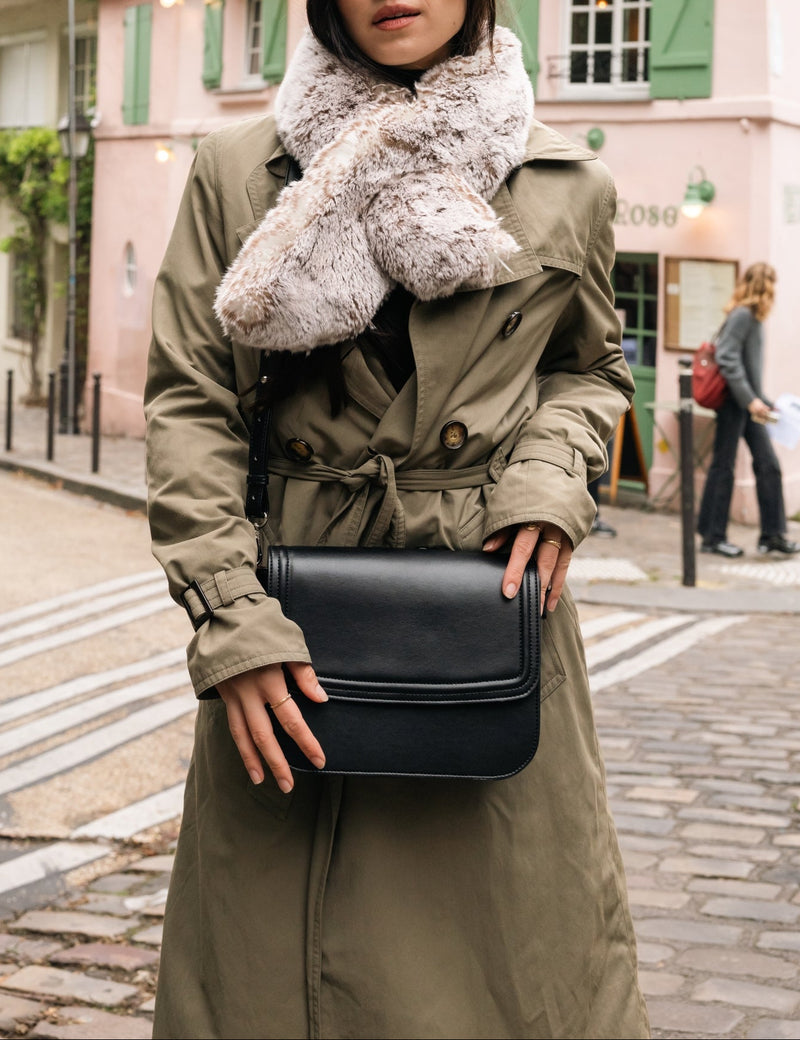 Echarpe Joséphine vegan, en coloris gris perle