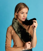 Écharpe Joséphine en fourrure vegan vert bronze - Fausse fourrure Made In Paris