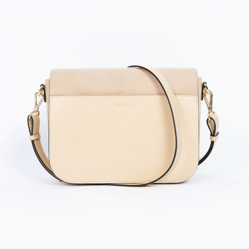 Sac vegan femme Brigitte Oxymore Bambou Sable – vue arrière avec poche extérieure